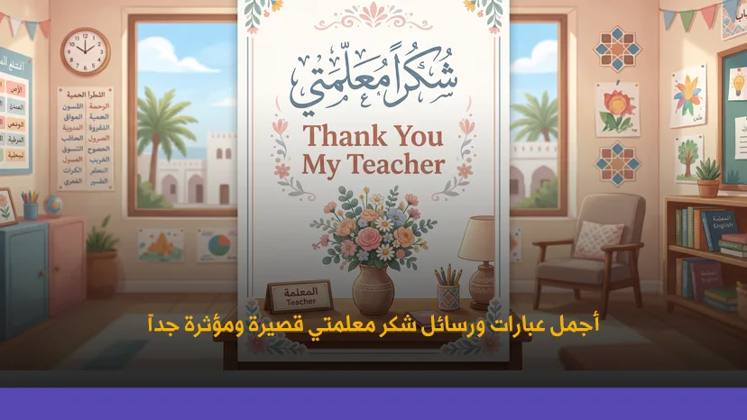 أجمل عبارات ورسائل شكر معلمتي قصيرة ومؤثرة جداً